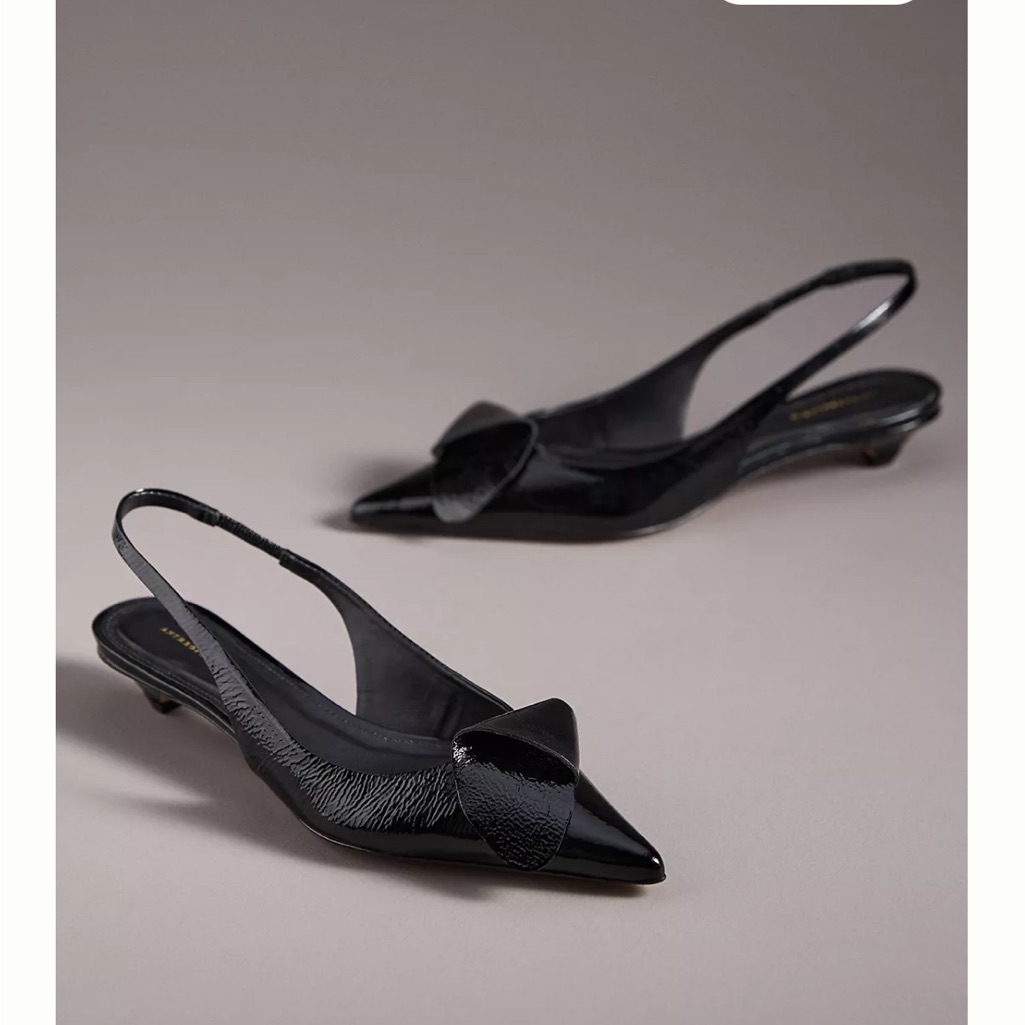 By Anthropologie 3d Slingback Heels . Black Nwt